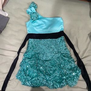 Teal mini dress